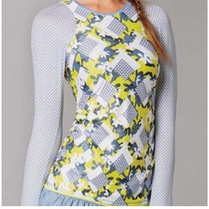 Lucky In Love Breeze Long Sleeve Fitted Crew Tennis/Golf Top Women's M 8-10